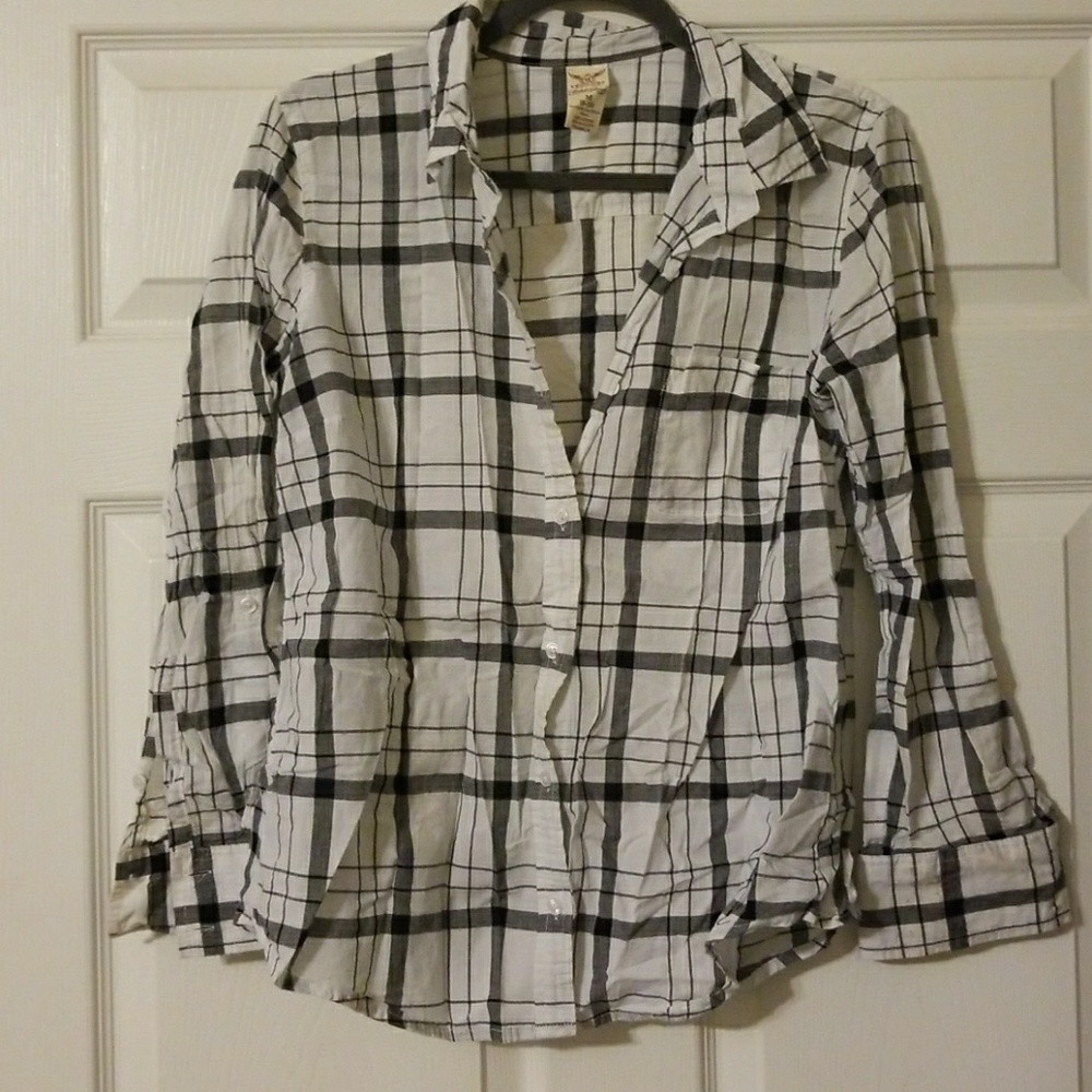 White Plaid button down